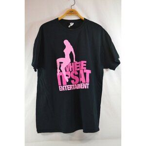 Where its at Entertainment Mens T-Shirt Vancouver BC Black Pink Gildan XL Cotton